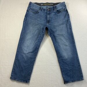 Lee Extreme Motion MVP Jeans Mens 44x30 Blue Dark Faded Stretch Straight Denim